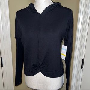 Zella Size M 8-10 Girls Black Athletic Long Sleeve Jersey Tee Shirt Top 1Y357